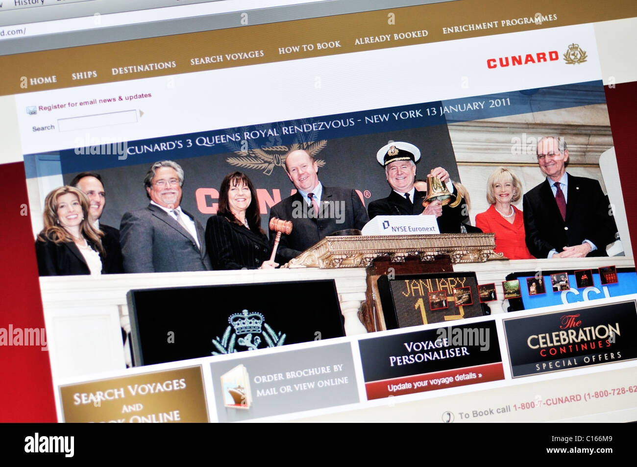 Cunard Cruise line site web Banque D'Images