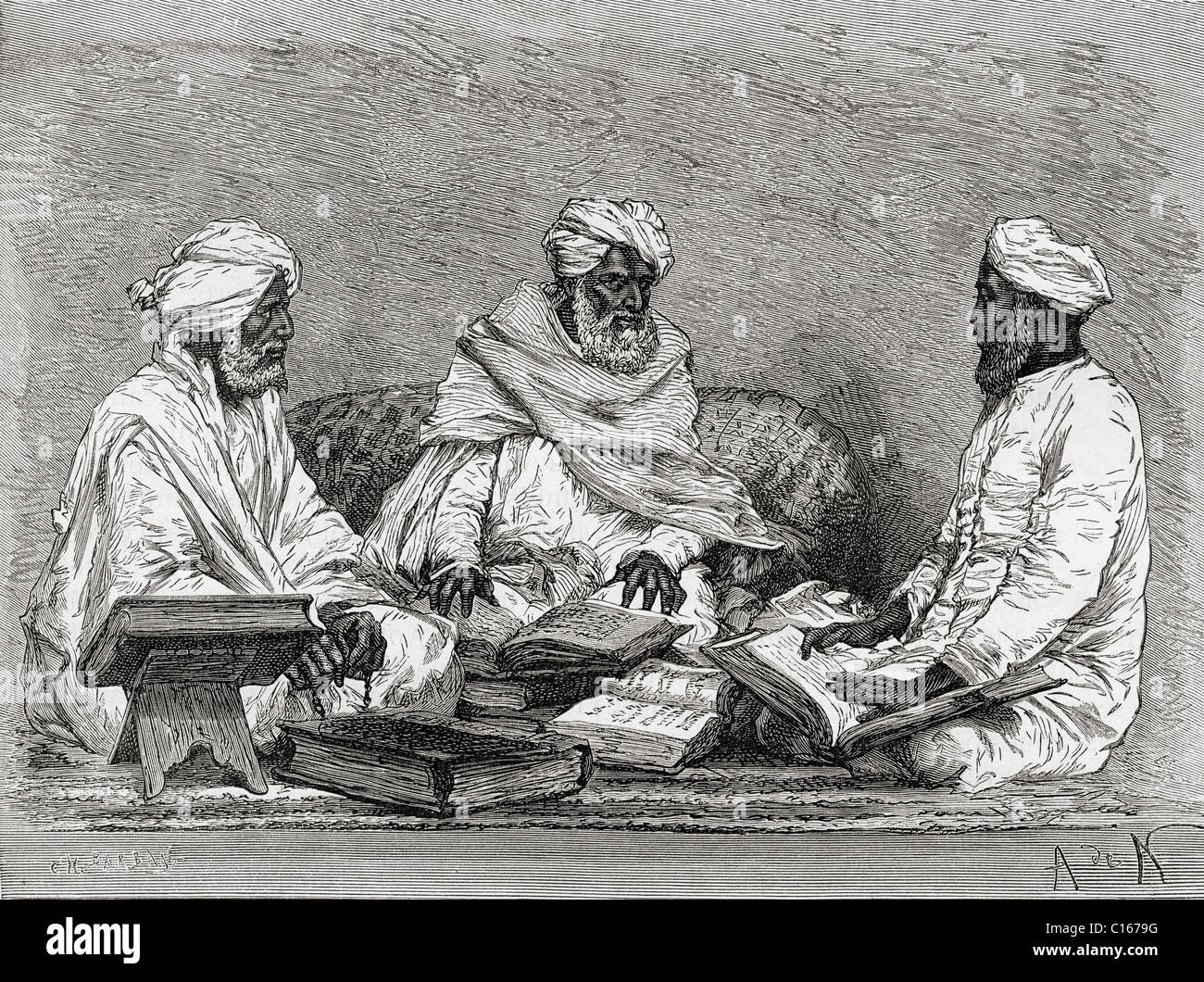 De mollahs Bhopal, en Inde au 19e siècle. À partir de El Mundo en la Mano, publié en 1878. Banque D'Images