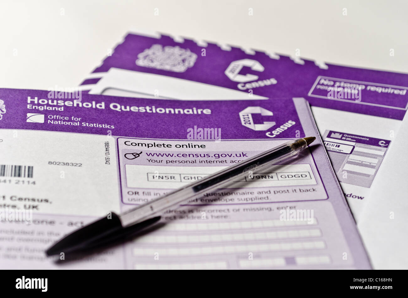Questionnaire du recensement national de 2011 Banque D'Images