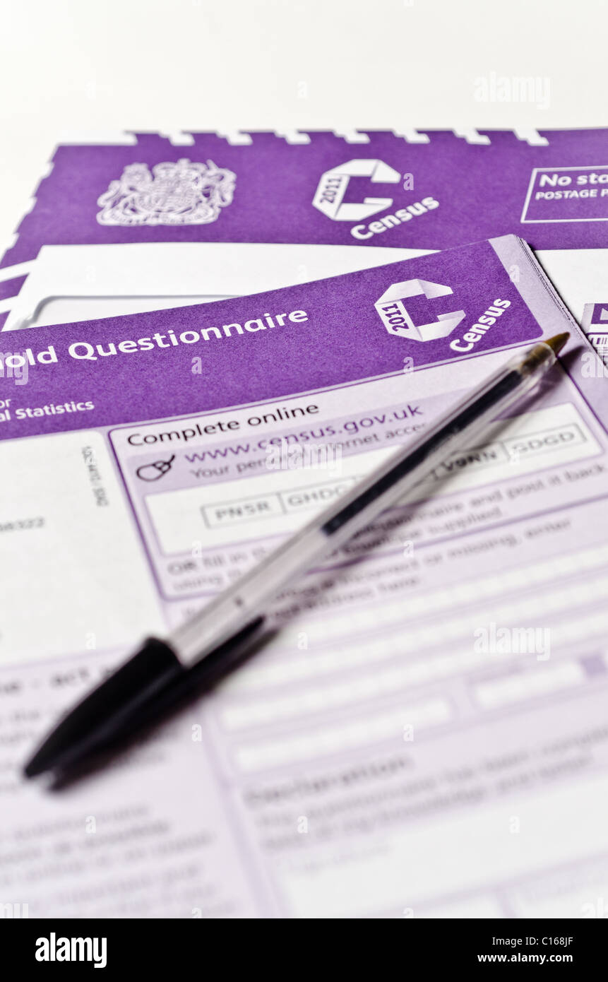Questionnaire du recensement national de 2011 Banque D'Images