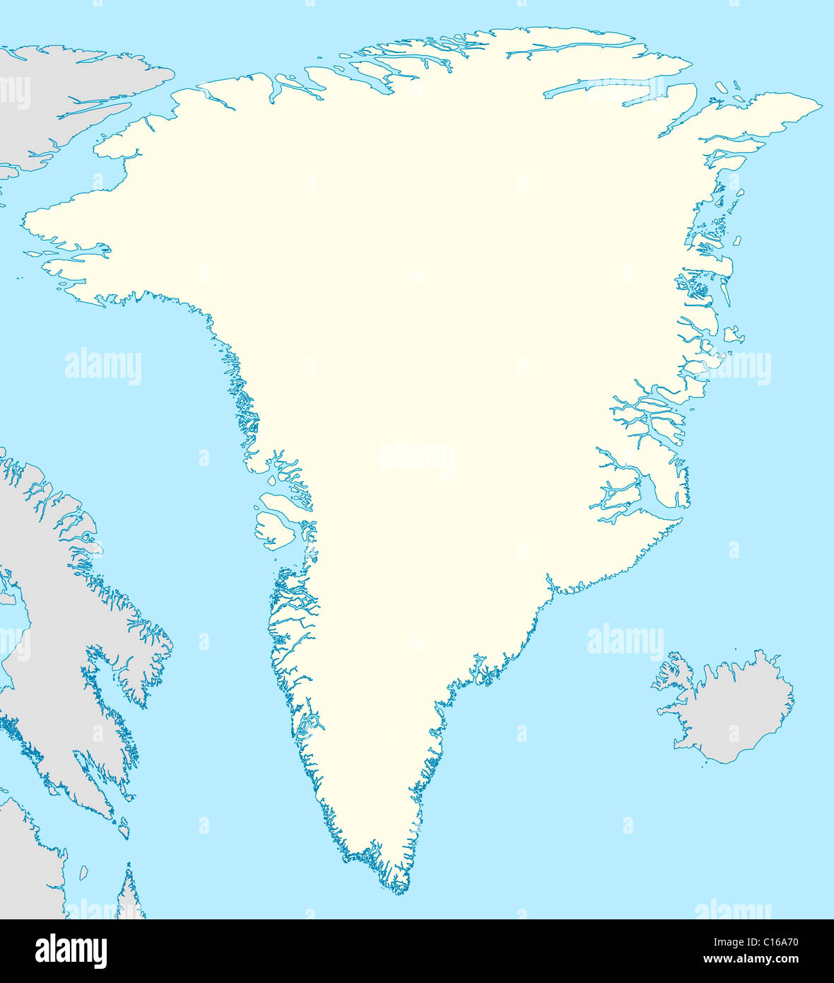 Illustration du Groenland carte montrant les frontières de l'Etat. Banque D'Images