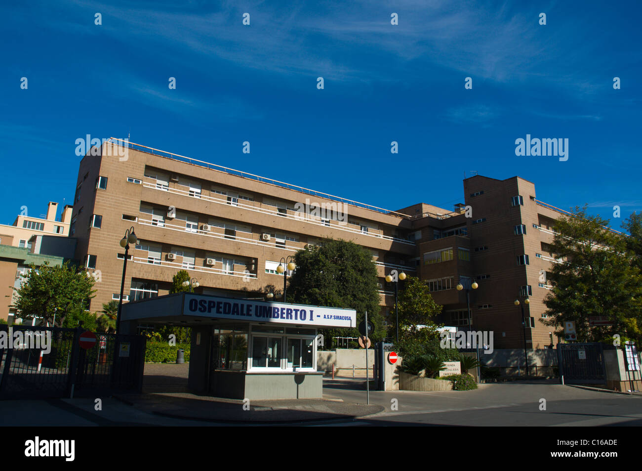 L'hôpital Umberto I Ospedale Tyché Syracuse Sicile Italie Europe district Banque D'Images