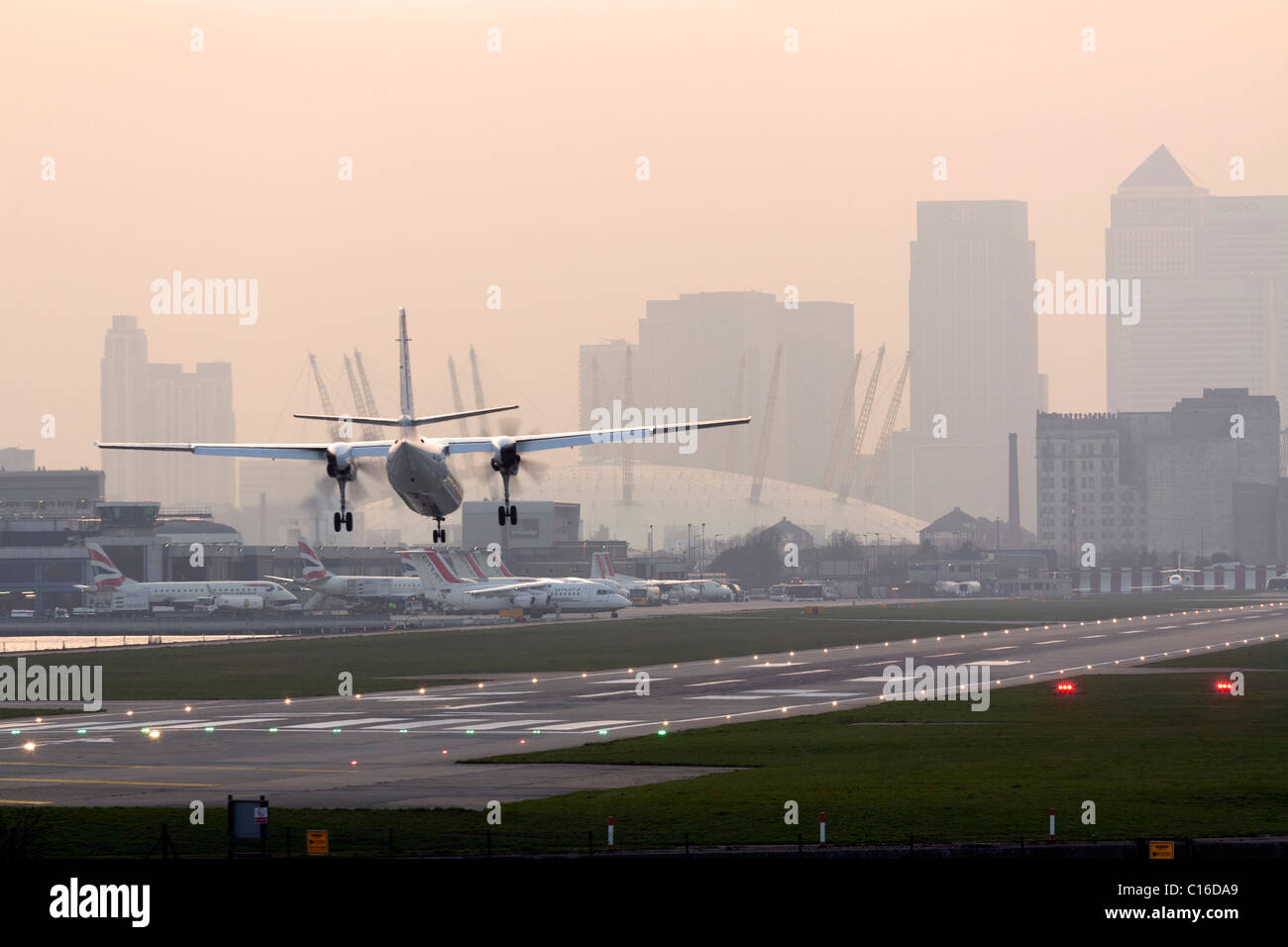 L'aéroport de London City - Docklands Banque D'Images
