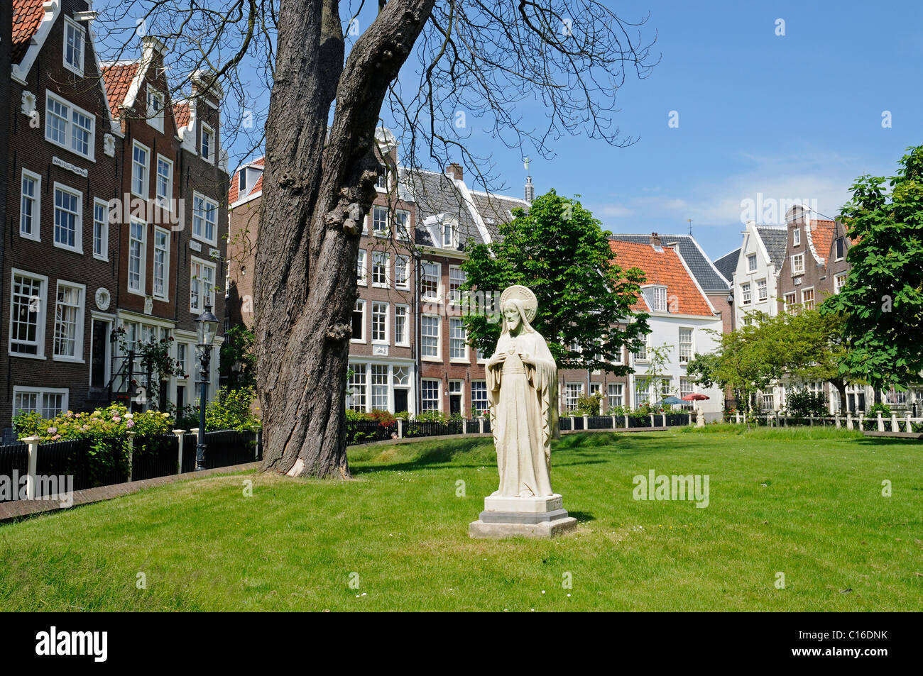 Begijnhof, abbaye, Amsterdam, Hollande, Pays-Bas, Europe Banque D'Images