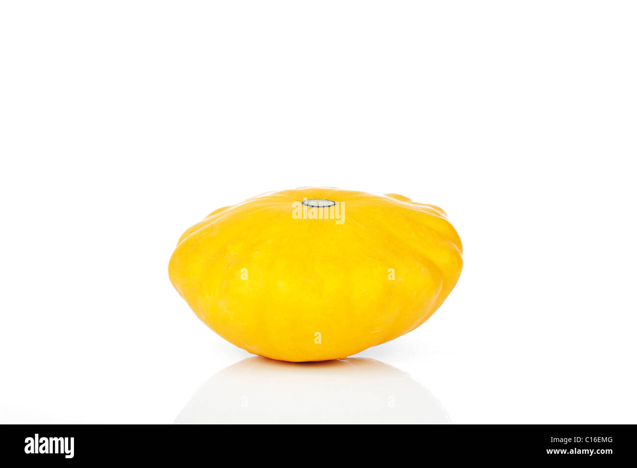 Pattison Patty Pan Squash, jaune Banque D'Images