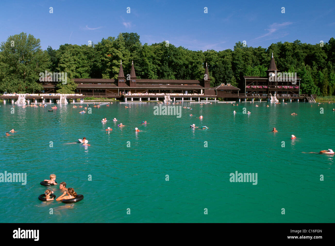 Bain Thermal Heviz sur le lac Balaton, Hongrie, Europe Banque D'Images