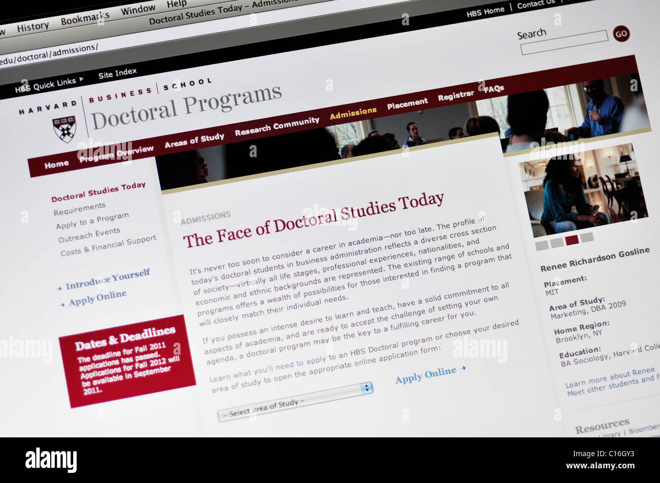 Site web de l'Université Harvard Medical School - Banque D'Images