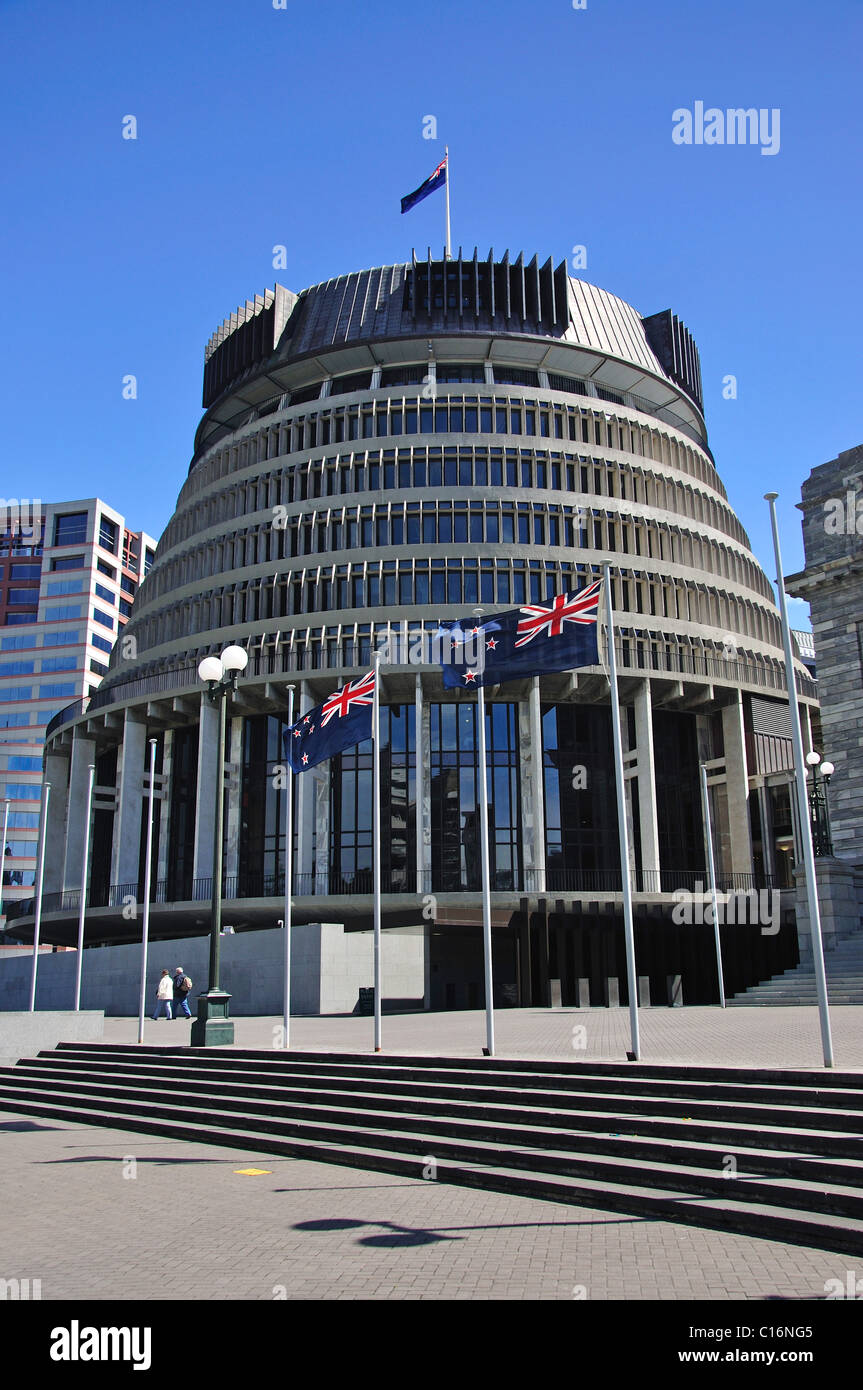 Nouvelle-zélande Le gouvernement 'ruche' Bâtiment du Parlement. Lambton Quay, Wellington, Wellington, North Island, New Zealand Banque D'Images