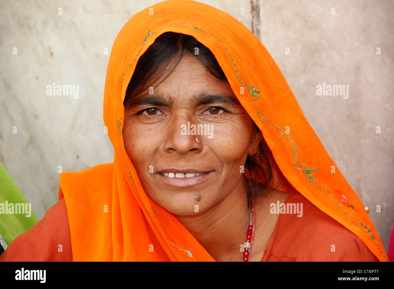 Portrait d'une femme indienne, Pushkar, Rajasthan, Inde du Nord, l'Asie Banque D'Images