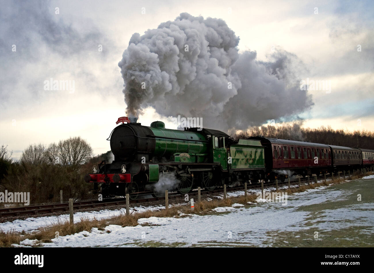 Santa's Polar Express train à vapeur Bo'ness West Lothian en Écosse Angleterre Europe Banque D'Images