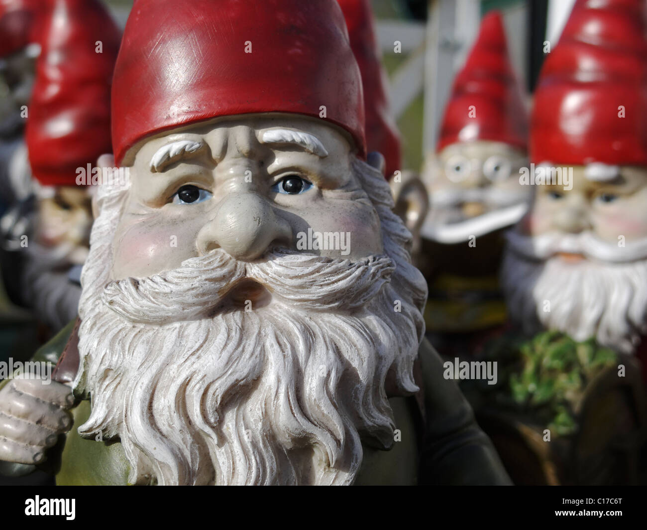 Les nains de jardin. Lincolnshire, Angleterre. Banque D'Images