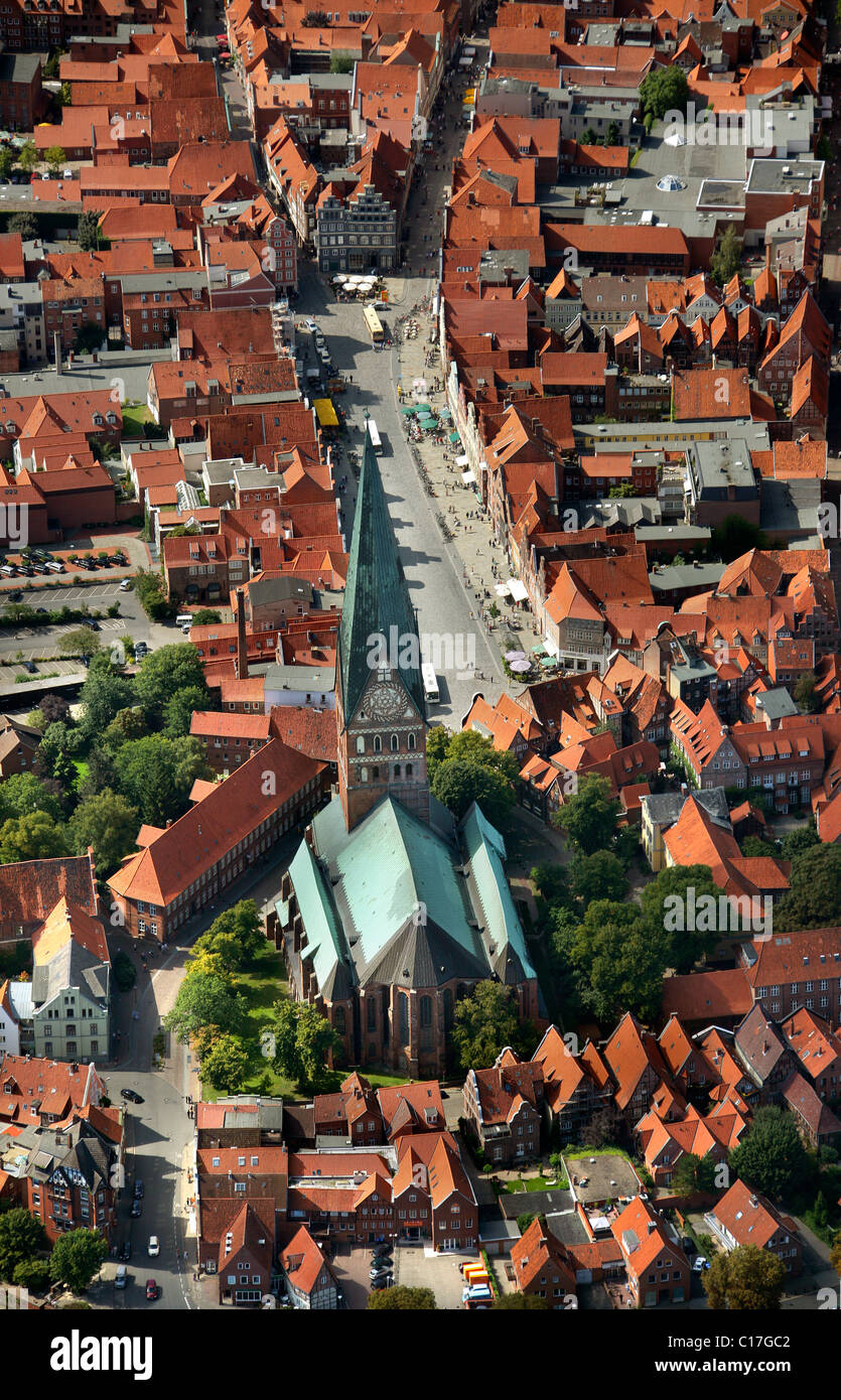 Areal view, Église Saint Johannis, Lunebourg, Basse-Saxe, Allemagne, Europe Banque D'Images Areal view, Église Saint Johannis, Lunebourg, Basse-Saxe, Allemagne, Europe Banque D'Images