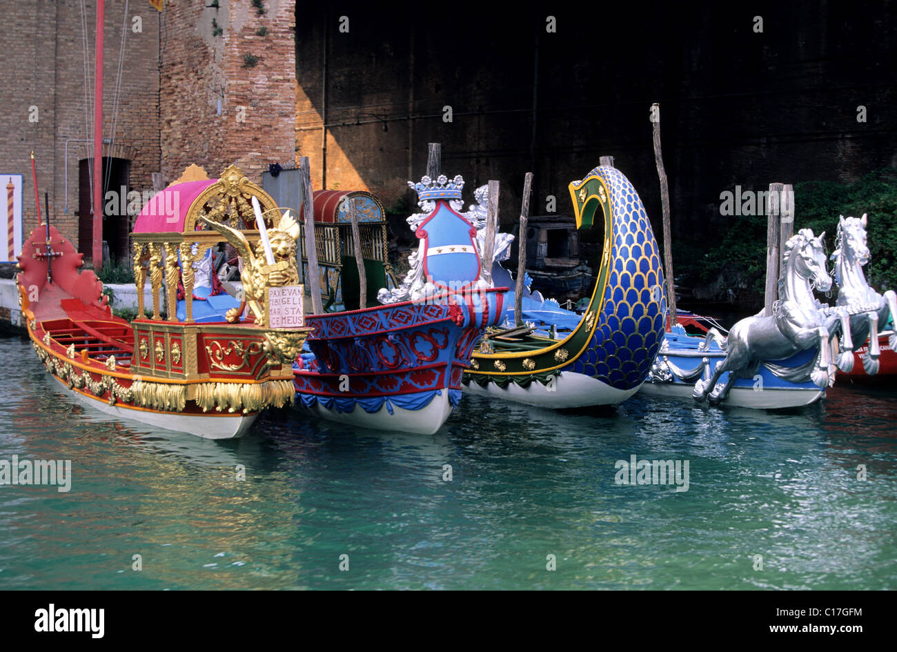 Italie, Vénétie, Venise, gondoles de la Regata Storica du Doge Banque D'Images