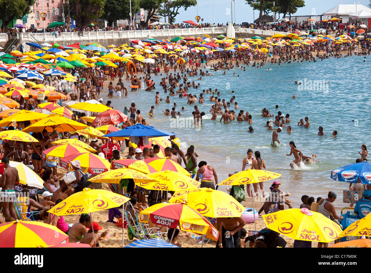 Praia Porto da Barra, Salvador, Brésil Banque D'Images