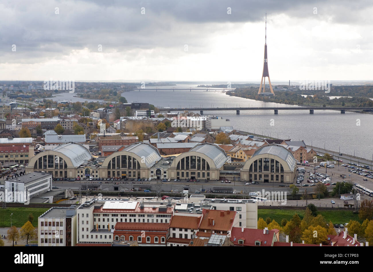 Panorama de la ville, Riga, Lettonie Banque D'Images