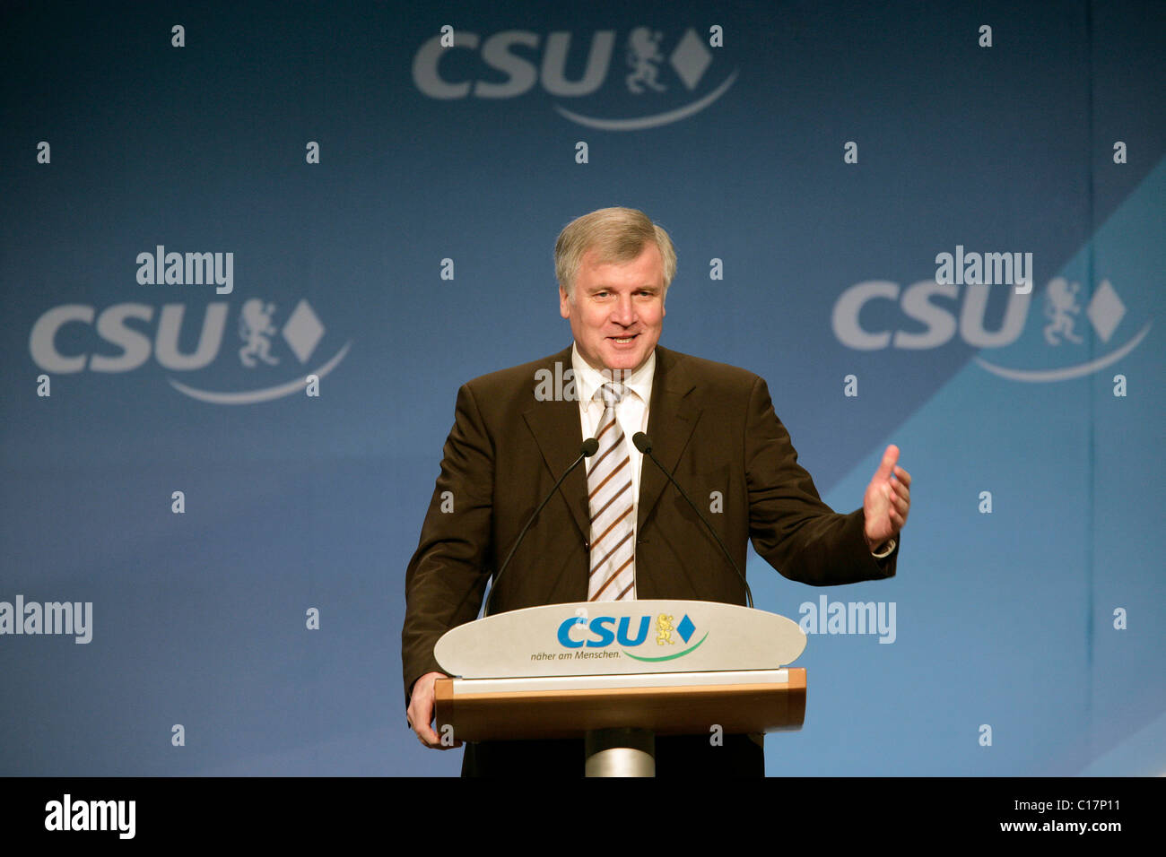 Petite partie de la conférence : CSU Horst Seehofer, ministre désigné pour la protection des consommateurs et de l'agriculture, 14.11.2005 Banque D'Images