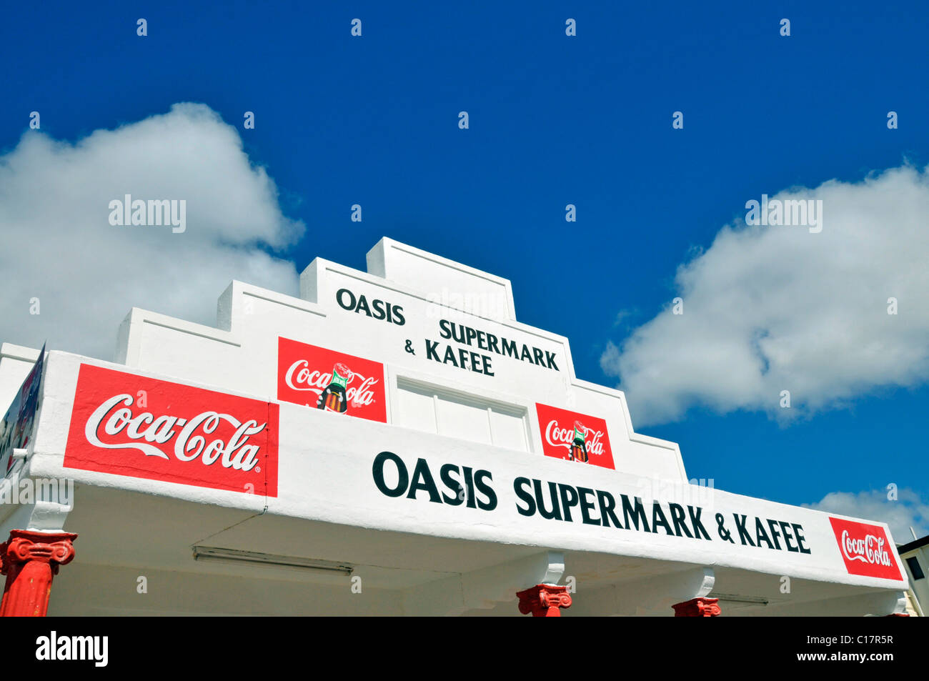 Supermarché et café, Bredasdorp, Province de Western Cape, Afrique du Sud Banque D'Images