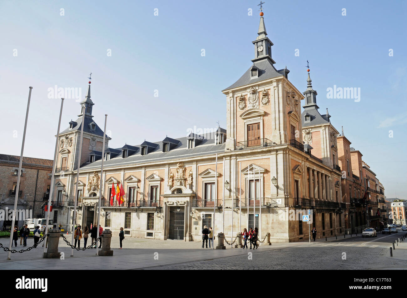 L'hôtel de ville, la Plaza de La Villa, Madrid, Spain, Europe Banque D'Images