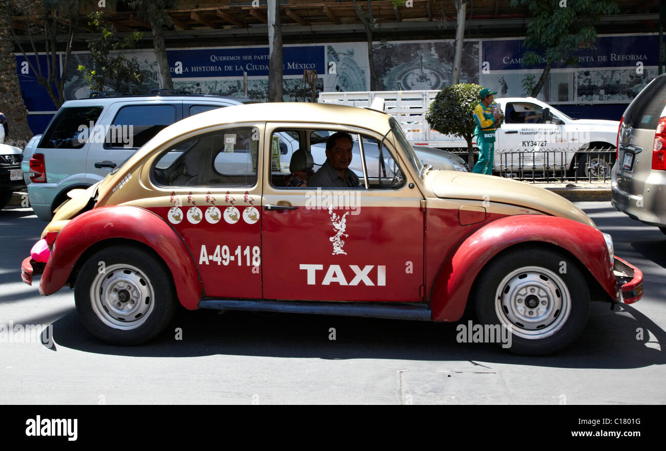 Taxi Coccinelle VW Mexique Mexico City Banque D'Images