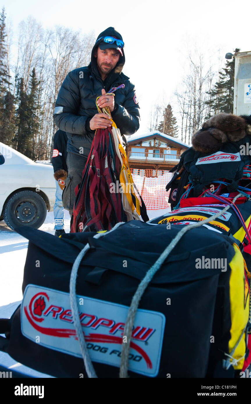 LANCE MACKEY SE PRÉPARE POUR LE DÉBUT OFFICIEL DE L'IDITAROD EN ALASKA WILLOW Banque D'Images