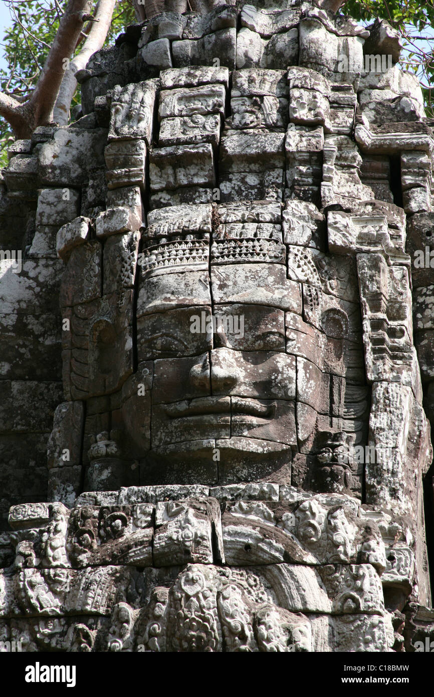 Temple Bayon au complexe d'Angkor, au Cambodge Banque D'Images