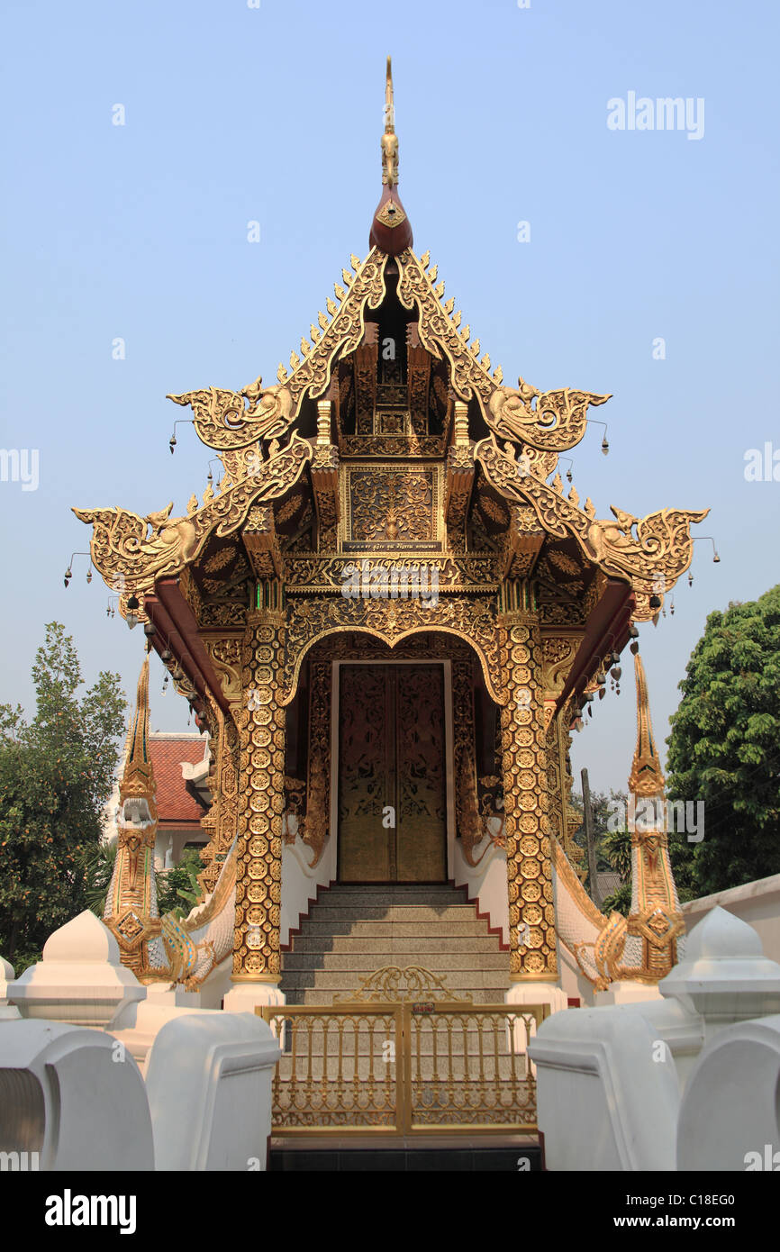 Temple à Chiang Mai en Thaïlande Banque D'Images