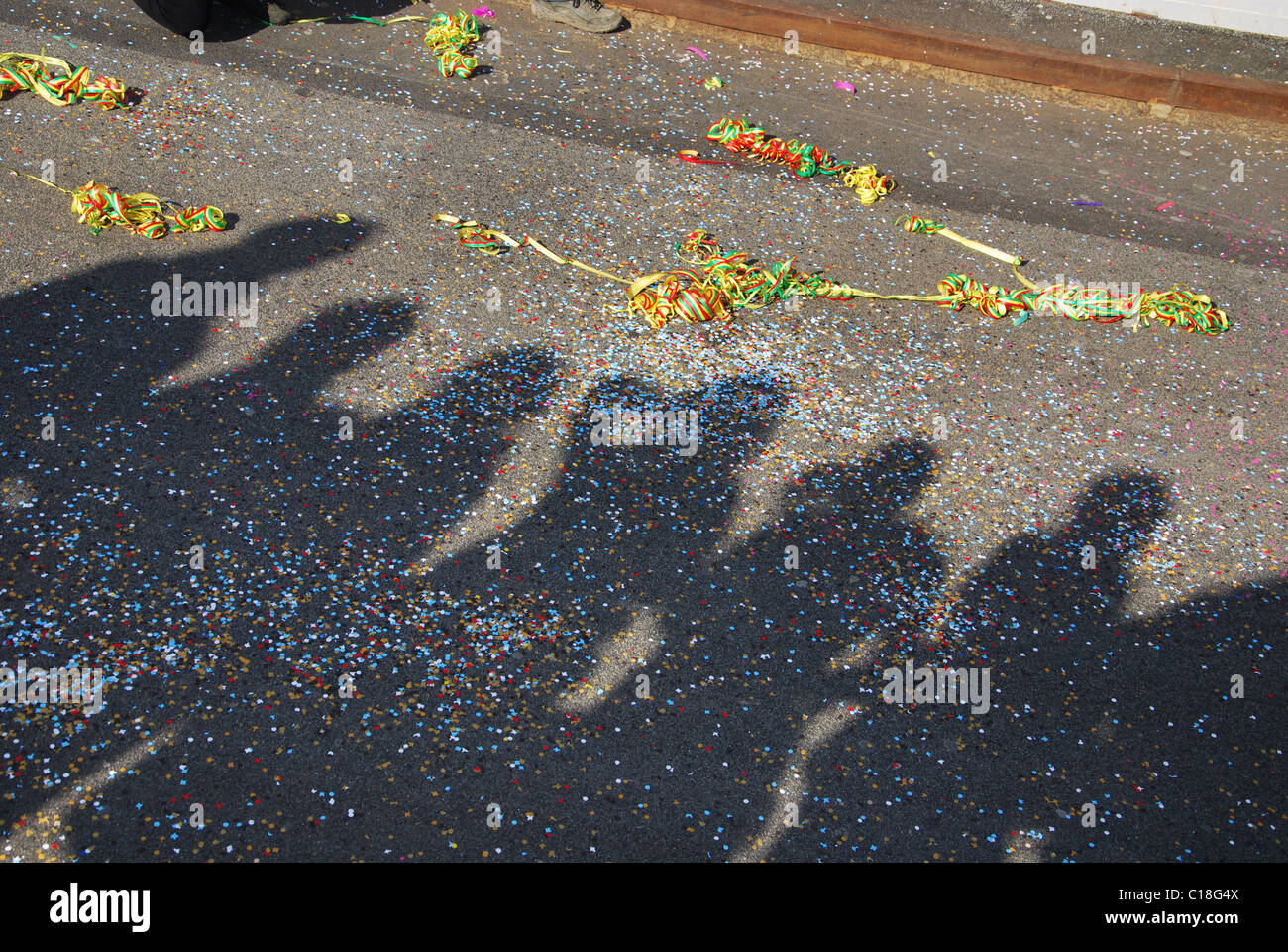 Silhouette de foules à Maastricht Pays-Bas carnaval Banque D'Images