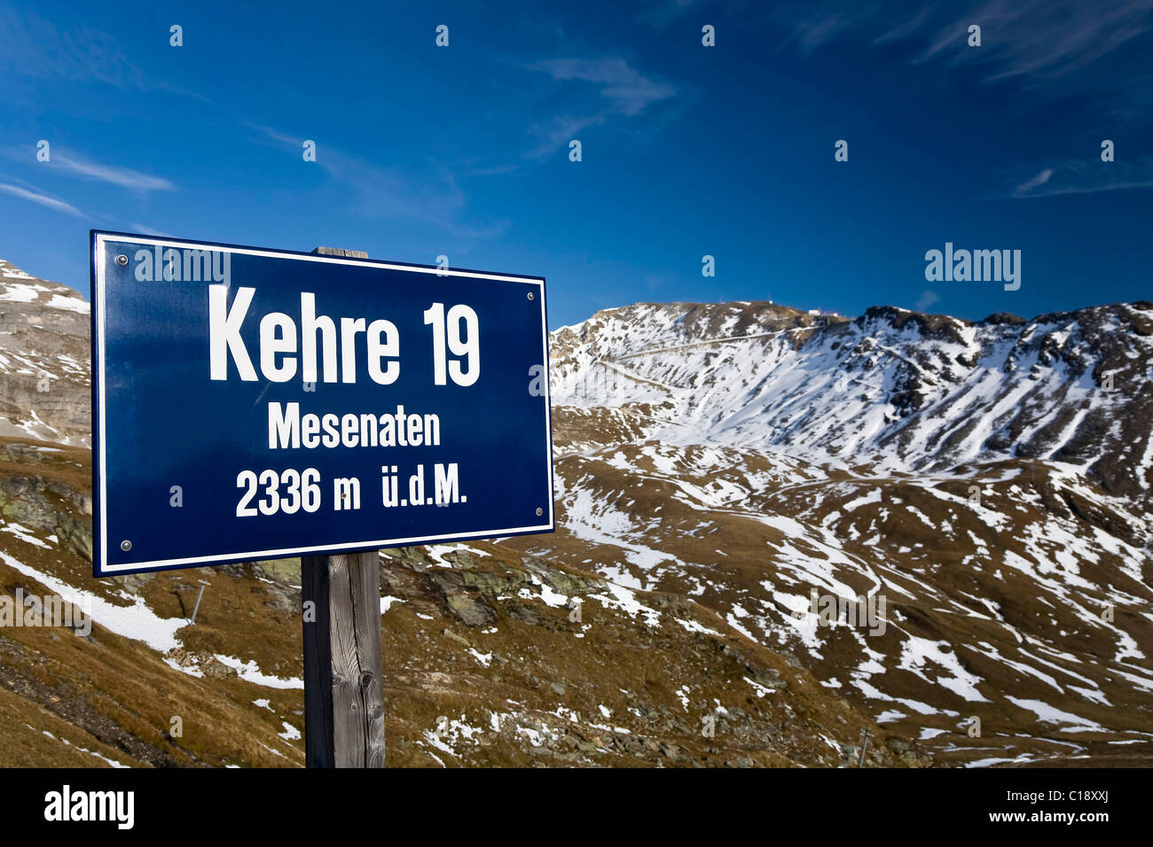 19 Mesenaten Kehre, la serpentine sur la Haute Route alpine du Grossglockner, le Parc National du Hohe Tauern, Carinthie, Autriche, Europe Banque D'Images