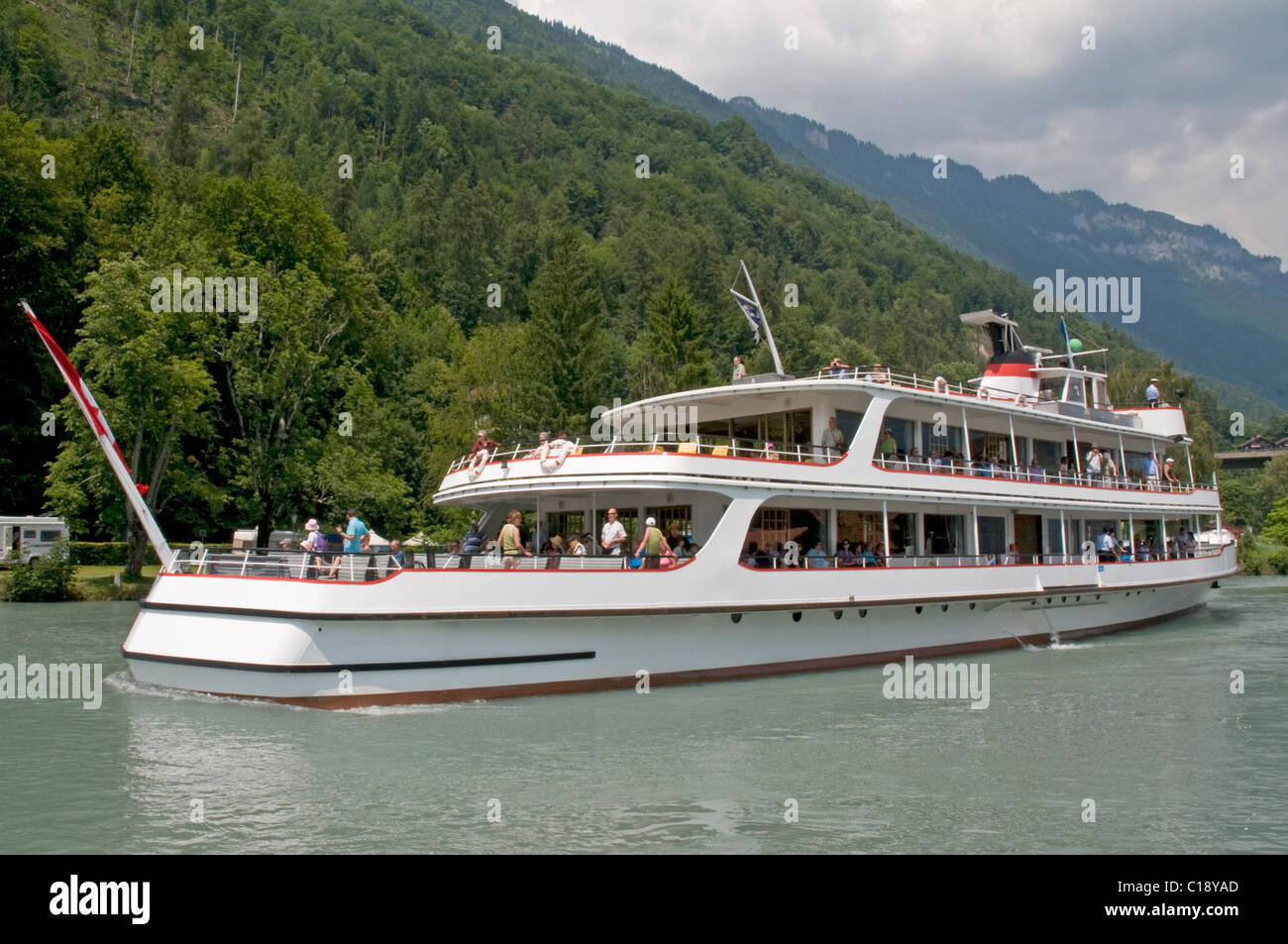 Switzerland lake brienz brienzersee interlaken boat Banque de ...