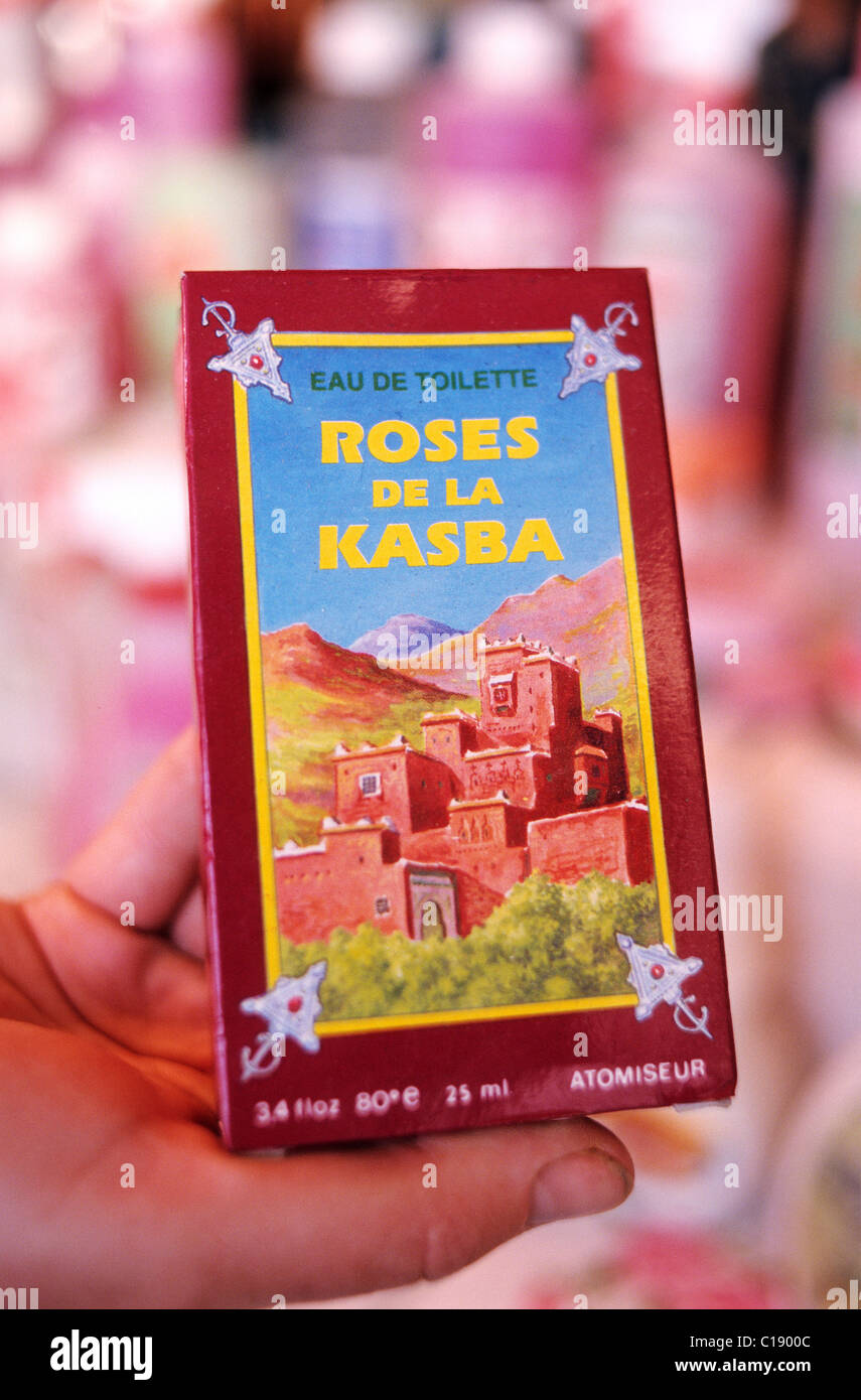 Le Maroc, le Haut Atlas, Kelaat M'Gouna, les produits fabriqués avec des roses Banque D'Images