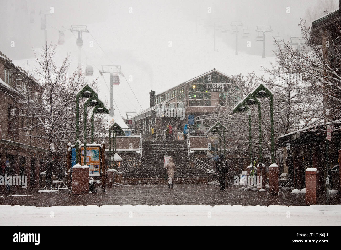 La Gondola Plaza, Aspen, Colorado Banque D'Images