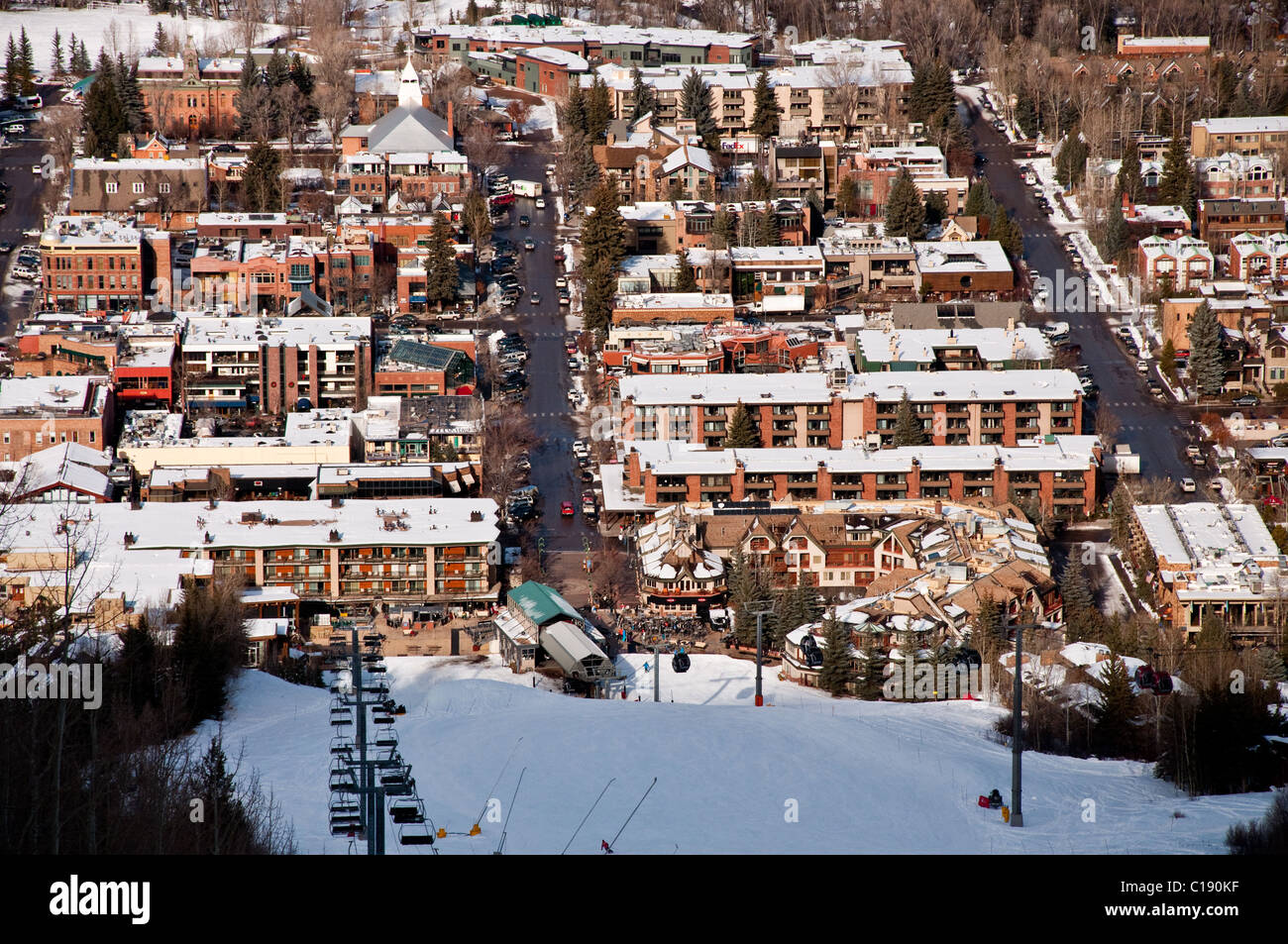 Centre-ville d'Aspen, Colorado Banque D'Images