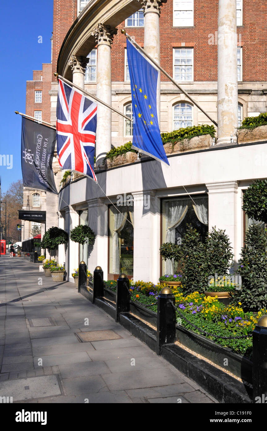 Grosvenor House Hotel Luxe 5 étoiles à Mayfair Park Lane donne sur Hyde Park et géré par JW Marriott Hotel West End à Londres Angleterre Royaume-uni Banque D'Images