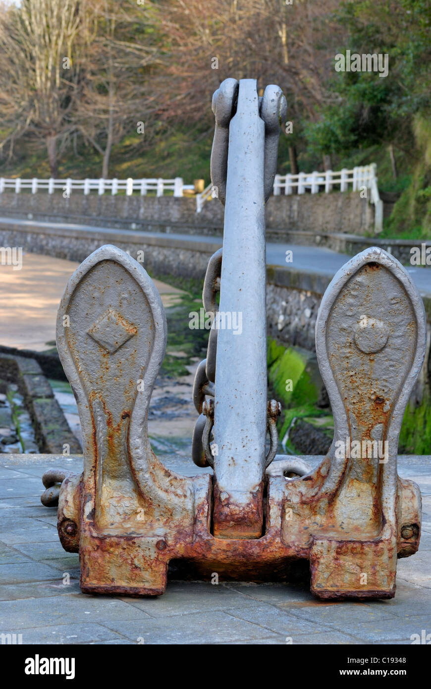 Old Anchor, Port d'Ea, Vizcaya, Espagne Banque D'Images