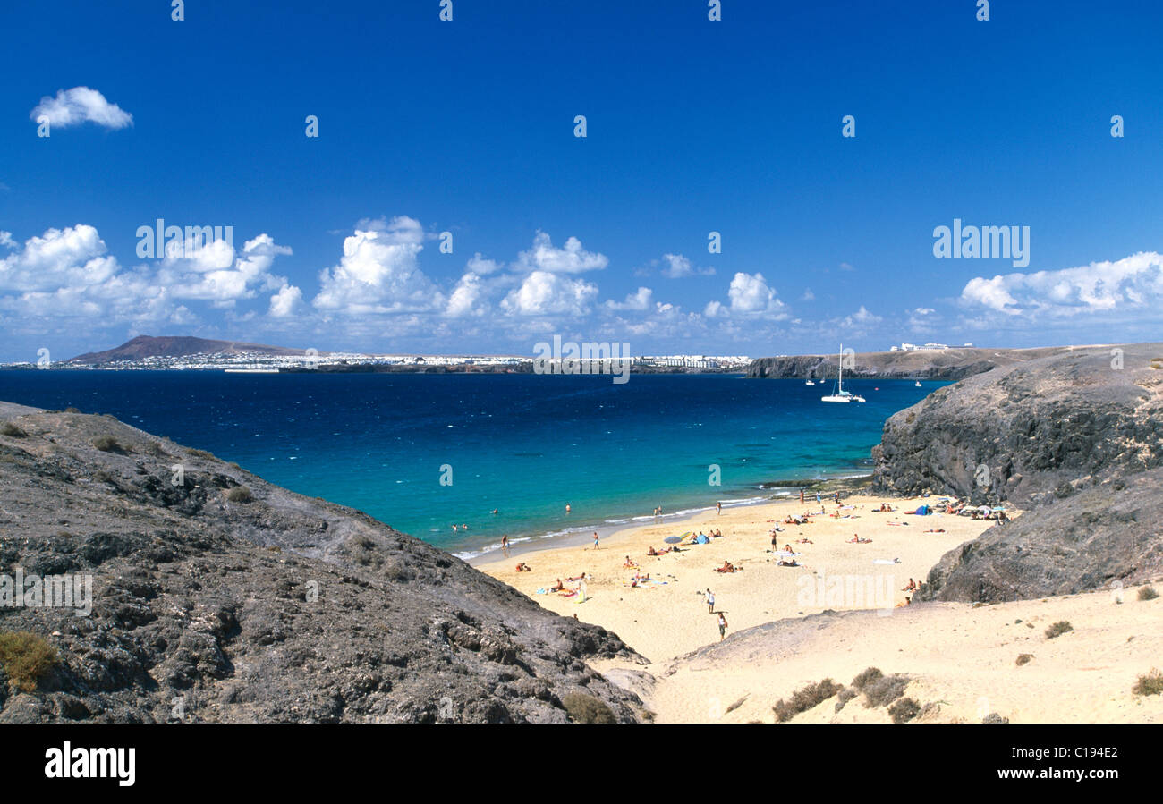 Playa Papagayo, Lanzarote, Canary Islands, Spain, Europe Banque D'Images