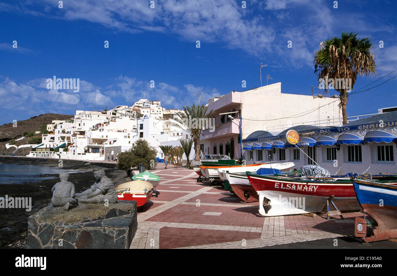 Les bateaux de pêche dans la région de Las Playitas, Fuerteventura, Canary Islands, Spain, Europe Banque D'Images
