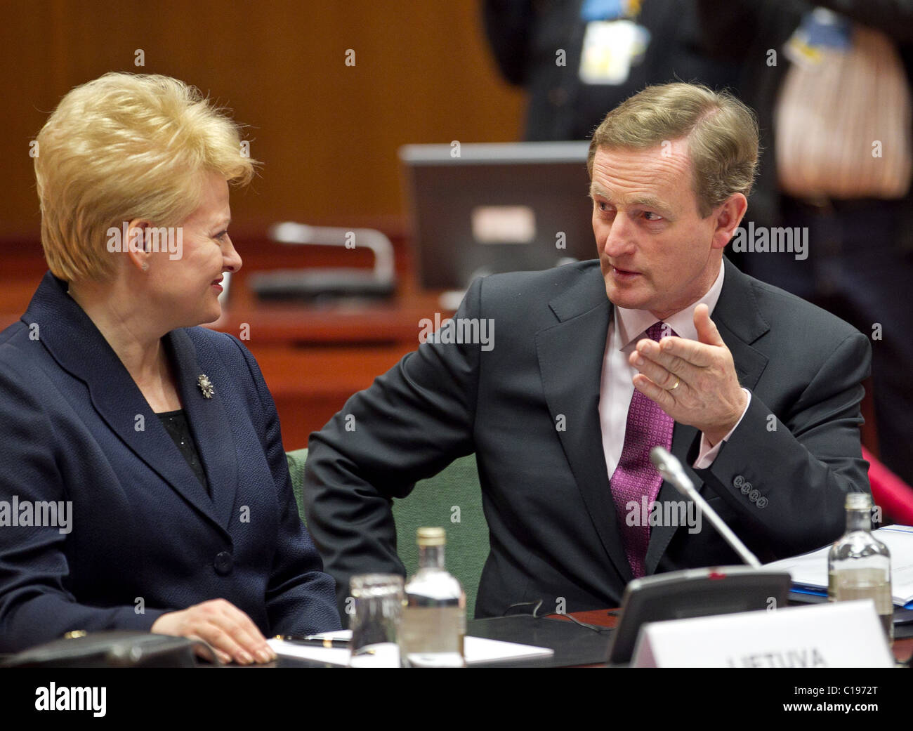 Dalia Grybauskaite irlandais Enda Kenny, le lituanien Banque D'Images