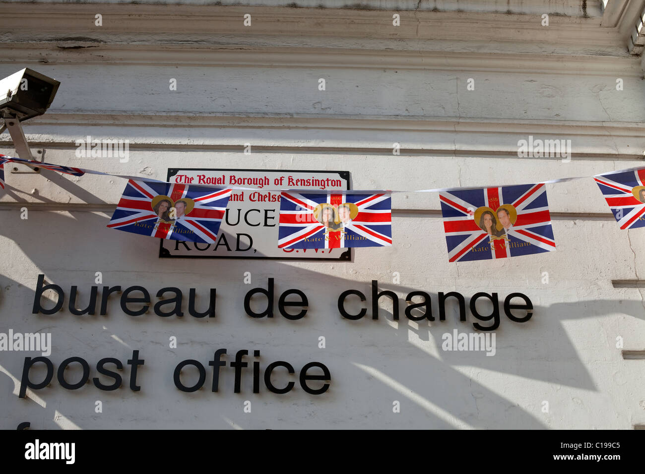 William et Kate Mariage Royal Union Jacks Banque D'Images