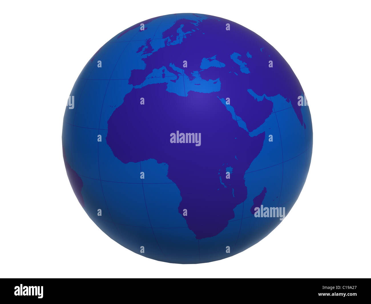 Le rendu 3D de world globe Banque D'Images