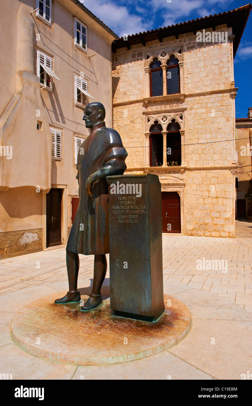 Statue de Franciscus Patricius Cres Town Banque D'Images