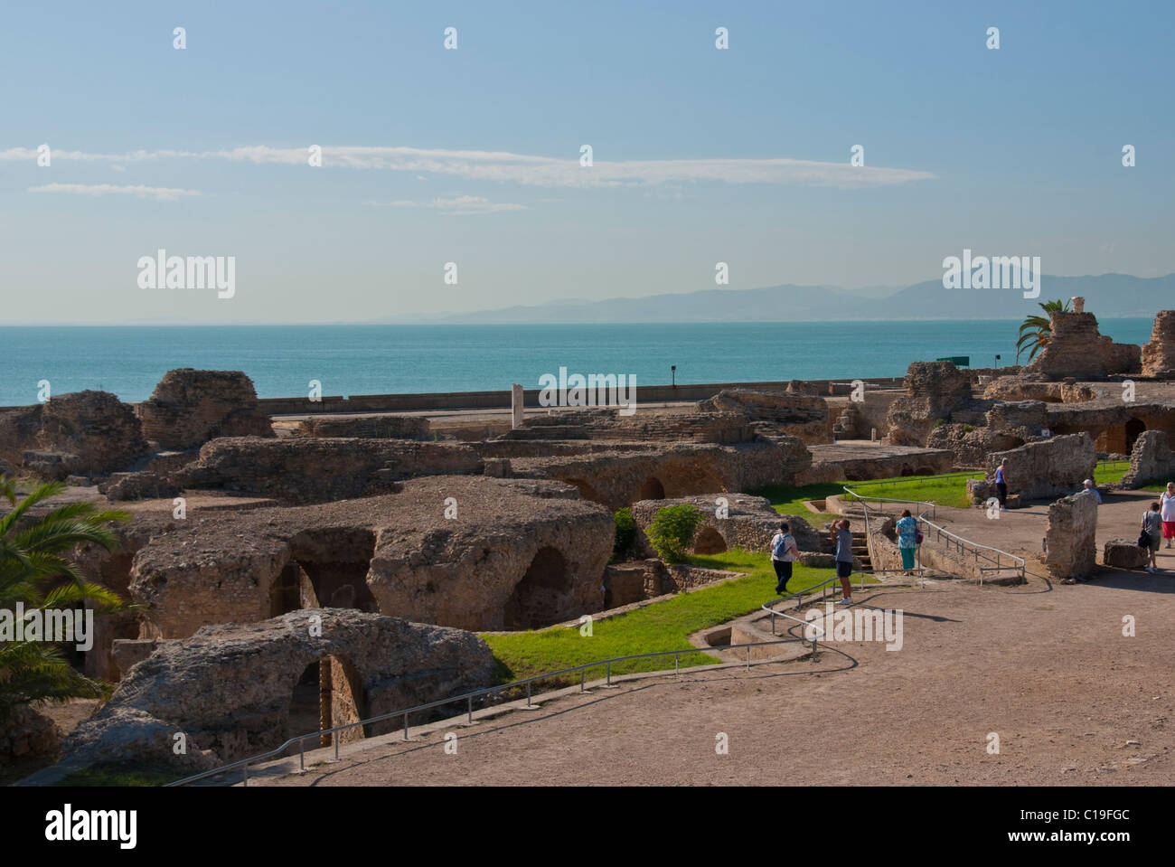 La Tunisie, Carthage, vue d'ensemble des ruines Banque D'Images