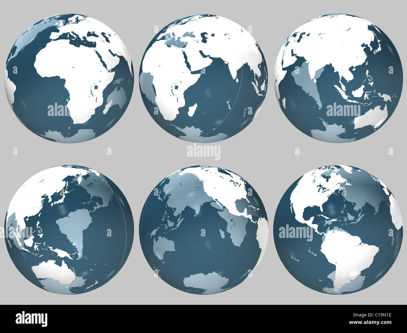 Le rendu 3D de terre globe de verre Banque D'Images