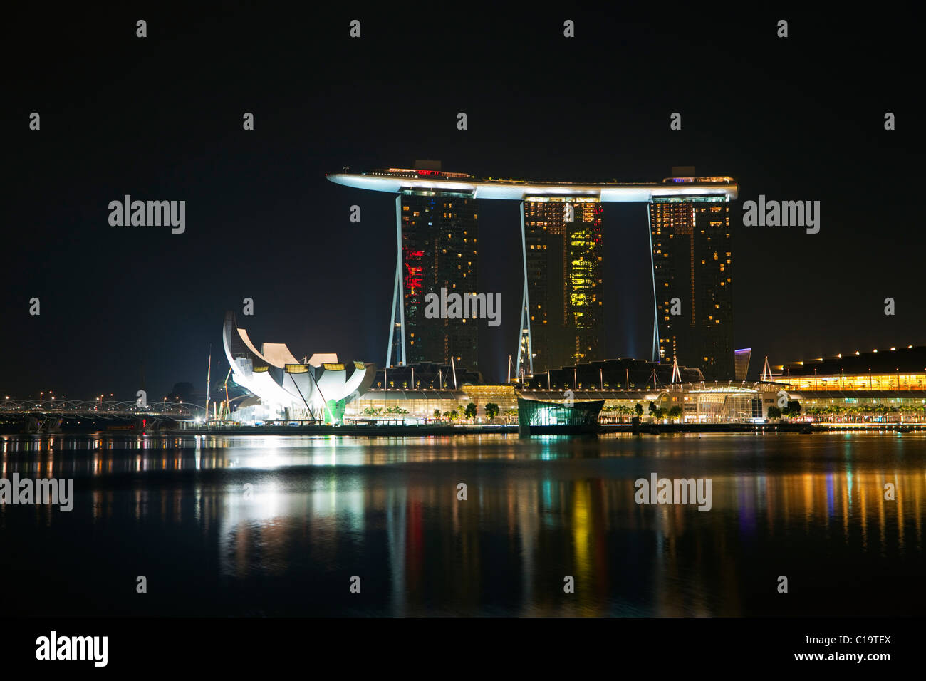Le Marina Bay Sands à Singapour. Marina Bay, Singapour Banque D'Images