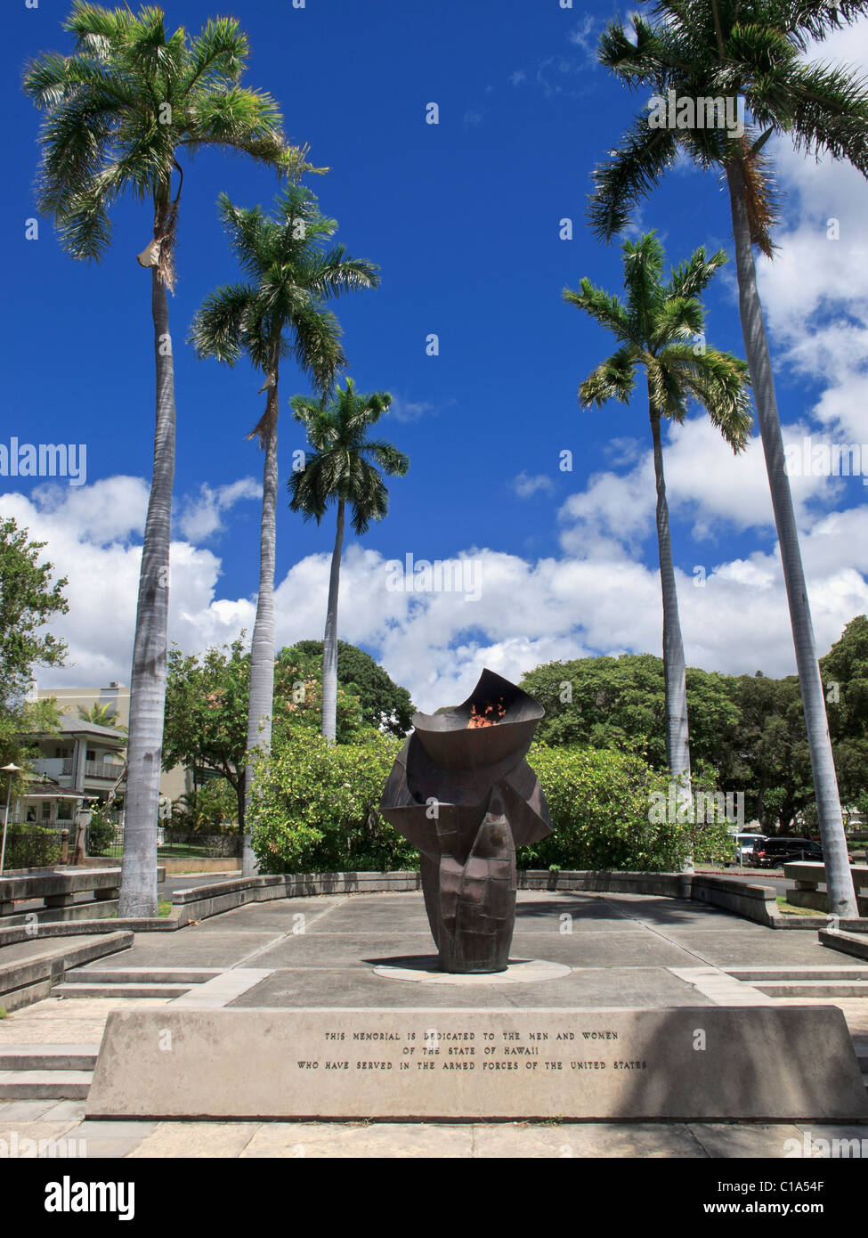 Flamme éternelle à Hawaï, morts à la guerre. Banque D'Images