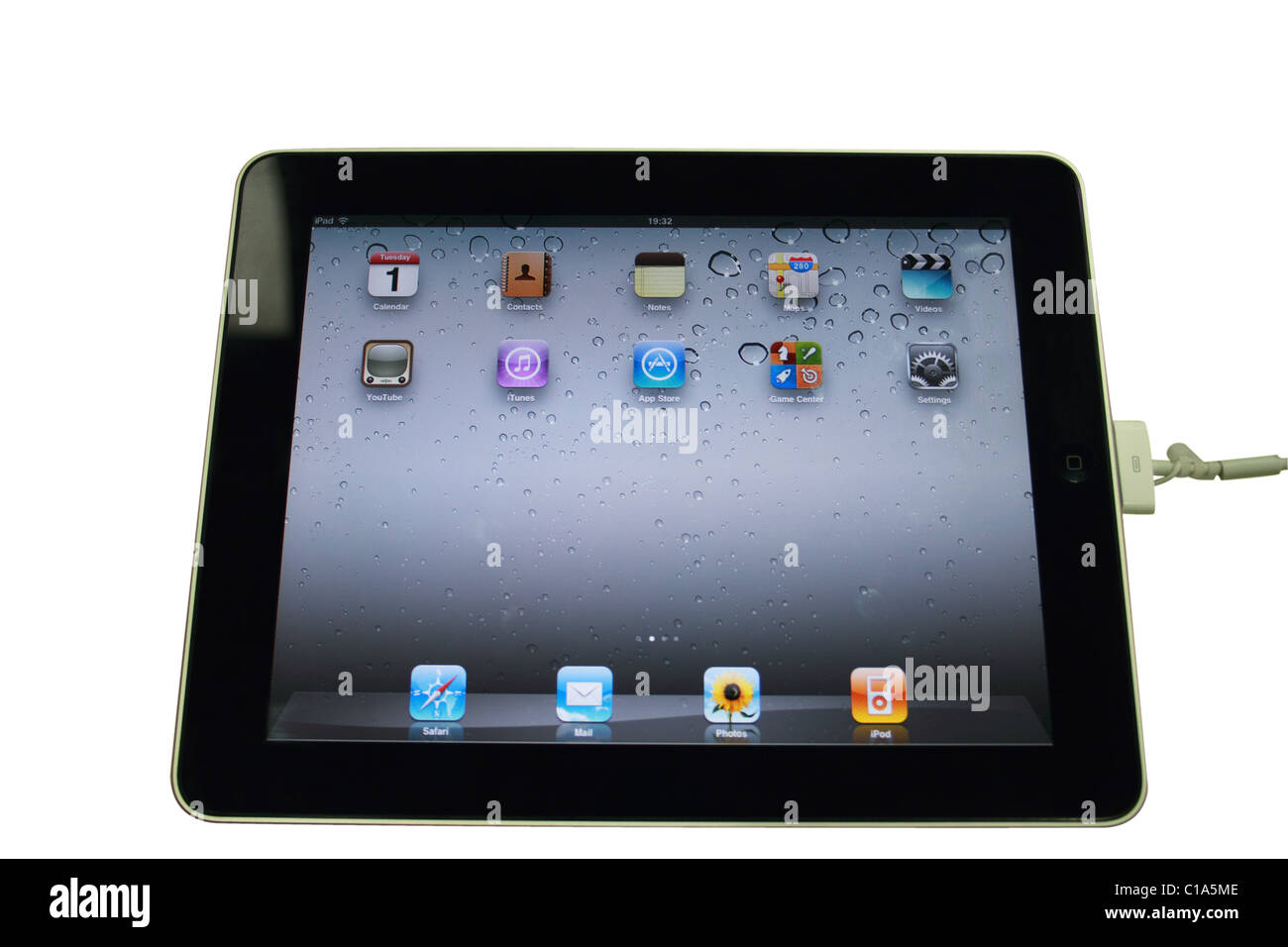 Apple iPad - popullar porable périphérique - Écran principal Banque D'Images
