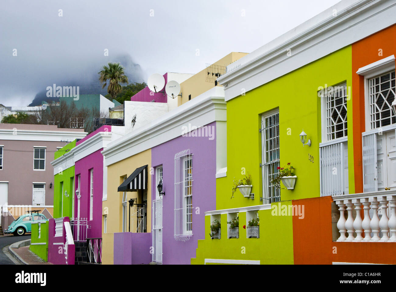 Quartier de Malay Bo-Kaap, Cape Town, Western Cape, Afrique du Sud Banque D'Images