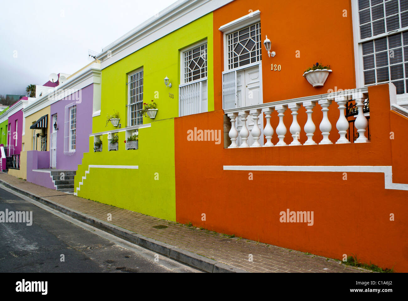 Quartier de Malay Bo-Kaap, Cape Town, Western Cape, Afrique du Sud Banque D'Images
