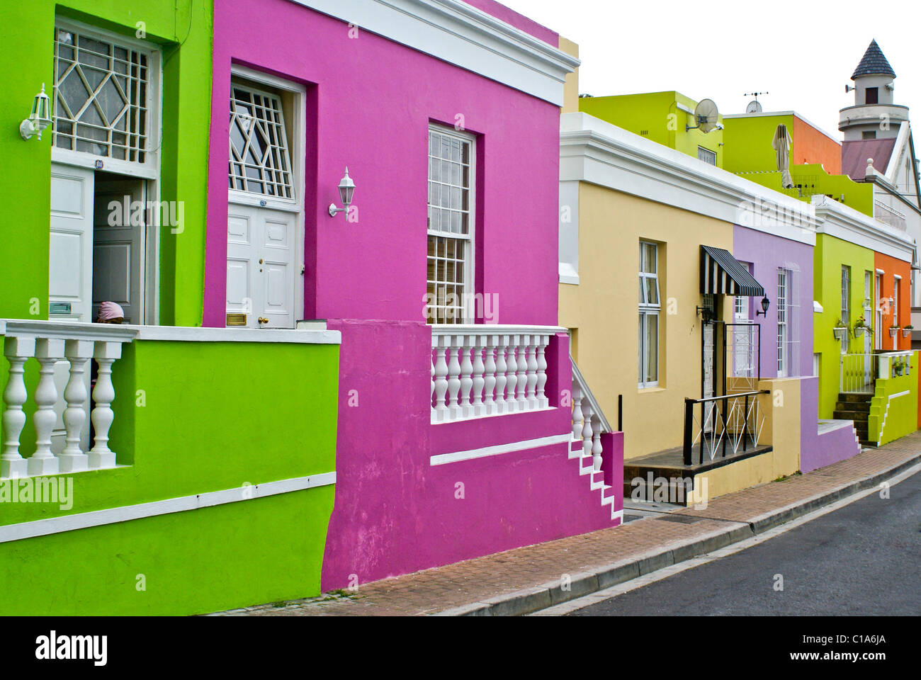 Quartier de Malay Bo-Kaap, Cape Town, Western Cape, Afrique du Sud Banque D'Images