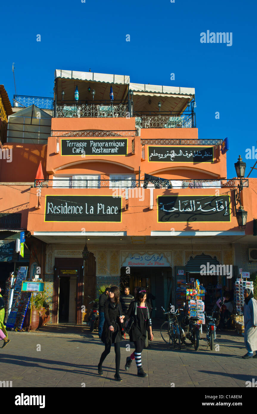 Place Djemaa el-Fna de Marrakech Médina vieille ville Maroc central Africa Banque D'Images