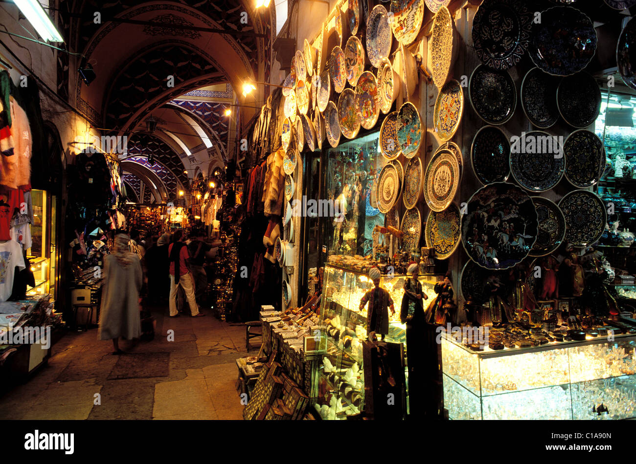 La Turquie, Istanbul, centre historique classé au Patrimoine Mondial de l'UNESCO, le quartier de Sultanahmet, le Grand Bazar ou Kapali Carsi Banque D'Images